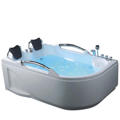 China Cheap Cleaning Three Side Bathroom Self Skirt Whirlpool 2 Person Bathtub Massage for sale