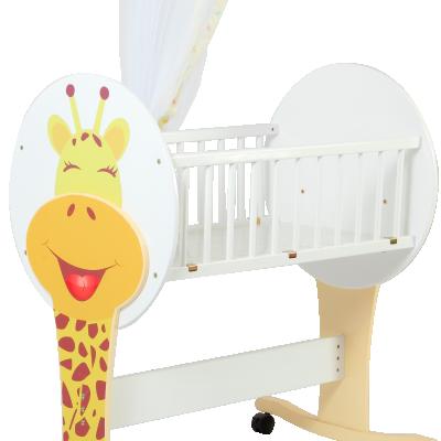 China Traditional Cartoon Infant Crib Infant Bedroom Furniture Wooden Baby Crib for sale