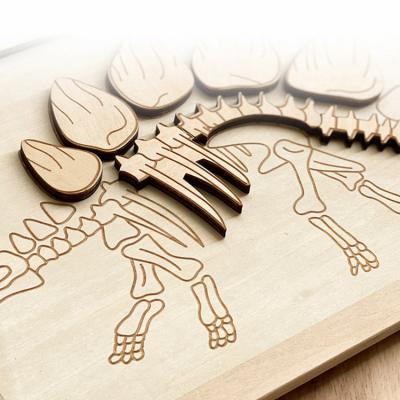 China Diy style educational hot dinosaur fossil set wooden sensory toys wholesale KQ063 for sale