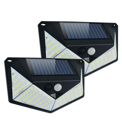 China Outdoor LANDSCAPE Lighting 110 LED 5W Wall Mounted Solar Powered Motion Sensor Garden Lights for sale