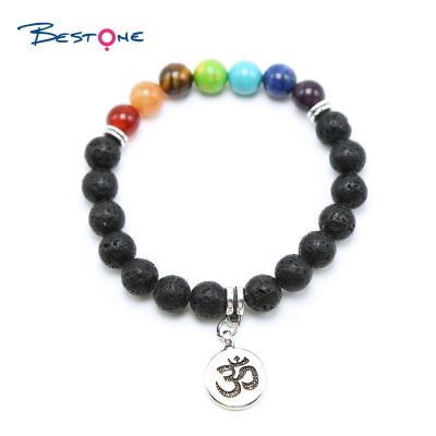 China FASHIONABLE Handmade Custom Essential Oil Diffuser Chakra Rock Beads Bracelets for sale