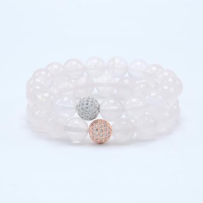 China 2021 FASHIONABLE New Design Jade Rose Quartz Beaded Stretch Elastic Natural Bracelet For Women for sale