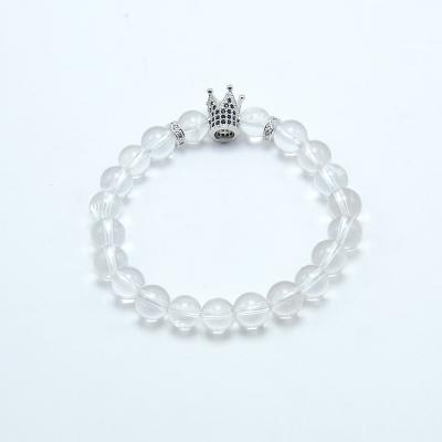 China 2021 FASHIONABLE New Design Crown Crystal Stone Beaded Bracelets Natural Elastic For Women for sale