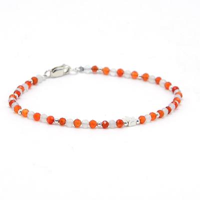 China Bestone Fashionable Wholesale Custom Natural Agate 3mm Beaded Bracelet For Girl for sale