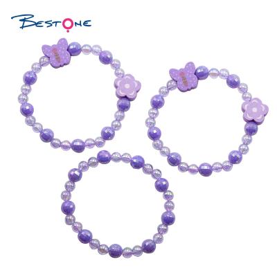 China 2021 BESTONE Cute Butterfly Kids Jewelry Set Wooden Girls Jewelry Bracelets Set for sale