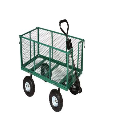 China Tools KINDE Metal Cargo Wagon Folding Heavy Duty Steel Mesh Wagon Garden Tool Cart Load 500KGS for sale