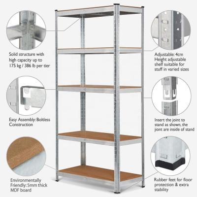 China Heavy Duty Corrosion Protection Boltless Rack Display Stand Metal Shelves 5 Tiers 150cm*75cm*30cm Adjustable Storage Garage KINDE for sale