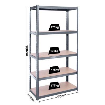 China Corrosion Protection KINDE 5 Tier Heavy Duty Industrial Shelving Rack Adjustable Boltless Metal Stacking Racks 180*90*40CM 875KG for sale