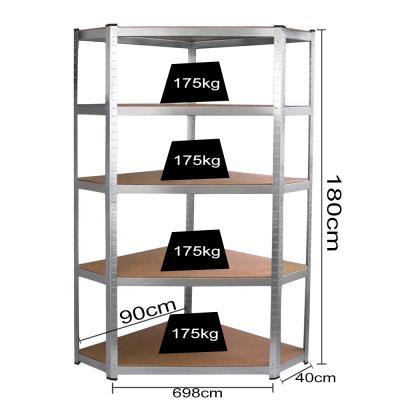 China Heavy Duty Corrosion Protection KINDE 5 Tier Metal Corner Shelves Boltless Adjustable Mult-purpose Storage Shelving Unit / Rivet Shelving for sale