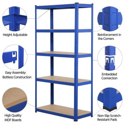 China Corrosion Protection 5 Tier Boltless Heavy Duty Rack Adjustable Metal Storage Shelving Stacking Racks 180x90x40CM 1325KG for sale