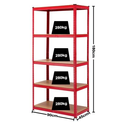 China Corrosion Protection KINDE 5 Tier Metal Boltless Rack Shelving Adjustable Storage Shelving Unit Heavy Duty Load 1400KG 180x90x45CM for sale