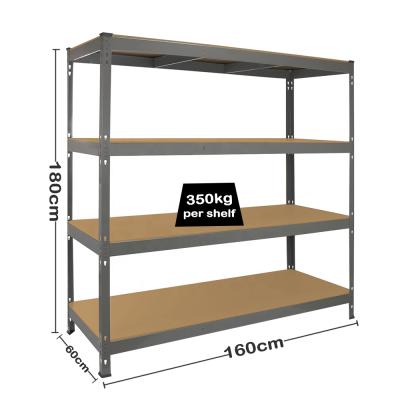 China Heavy Duty Corrosion Protection 4 Tier Metal Warehouse Racks Boltless Adjustable Racking Shelves Garage Shelves 1400KG 180x160x60CM for sale