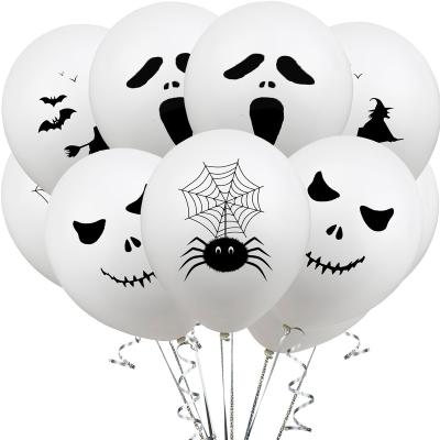 China Party Decration Balloons Halloween Funny Ghost Face Spider Witch Bat Latex Balloon 12 Inch 2.8g Printed All Saints Day Balloon for sale