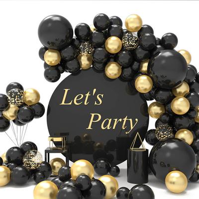 China Party Decration Balloons Gold Black Metal Balloon Arch Kit Graduation Wedding Birthday Party Decoration White Round Balloons for sale