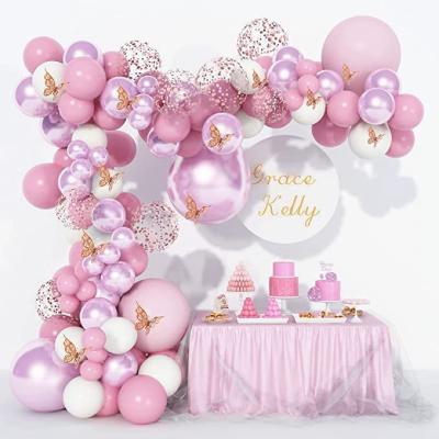 China Party Decration Balloons Pink Balloon Chain Set Arch Kits Metal Purple Balloon Birthday Party Decoration Balloons for sale