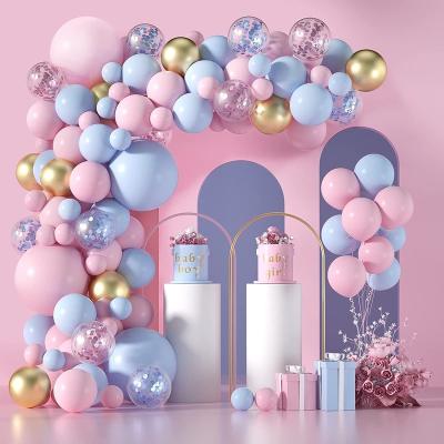 China Party Decration Balloons Blue Pink Happy Birthday Wedding Birthday Party Decoration Supplies Balloon Arch Set Kit for sale