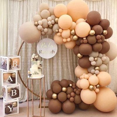 China NEW Party Decration Balloons 2023 Cafe Decoration Design Birthday Party Wedding Balloon Brown Arch Kit for sale