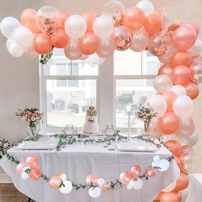 China Party Decration Balloons Wholesale Balloons For Parties Set Rose Pearl Balloon Arch Garland Kit Happy Birthday Balloon Set for sale