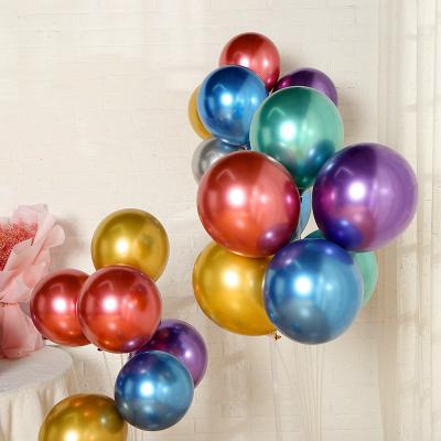 China Party Decration Balloons Factory Sale Birthday Metal Color Balloons 12inch 2.8g Chrome Metallic Balloon Happy for sale