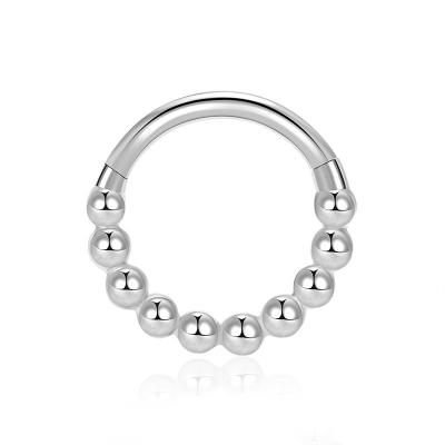 China FASHIONABLE New Design Surgical Steel Clicker 316L Ring Nose Hoop Hinged Face Piercing Nose Ring Segment Ring Body Jewelry for sale