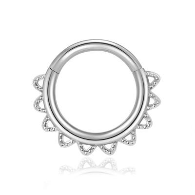 China Fashionable factory price jewelry piercing ring 316 stainless steel earring segment rings nose circles for woman for sale