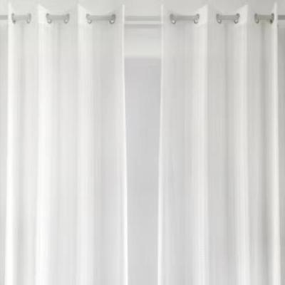 China Luxury Embroidered Blackout Sheer Blackout Voile Semi Sheer White Lace Curtains Tulle Windows Curtains For Living Room for sale