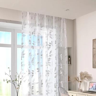 China Blackout Window Curtain Semi Metallic Foil Tree Maker Print Curtains Sheer Rod Pocket Top For Living Room for sale