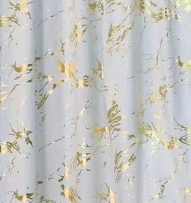 China Blackout New Design White Color And Gold Foil Blackout Window Curtains Print Thickened Home Fabric for sale