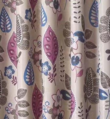 China Blackout New Design Leaves Printed Blackout Curtain Fabric 100% Polyester Luxury Window Curtain Fabric Manufacturer for sale