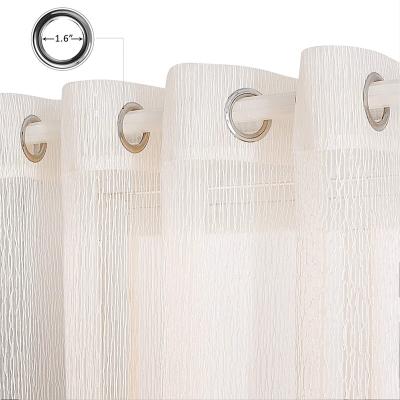 China Semi Sheer Blackout Grommet Beige Jacquard Curtain Tiers Decor Drapes For Living Room Polyester Fabric Windows Curtain for sale