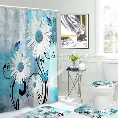 China Sustainable Water Proof Shower Curtains For Shower Curtain Bathroom Printed Bathroom for sale