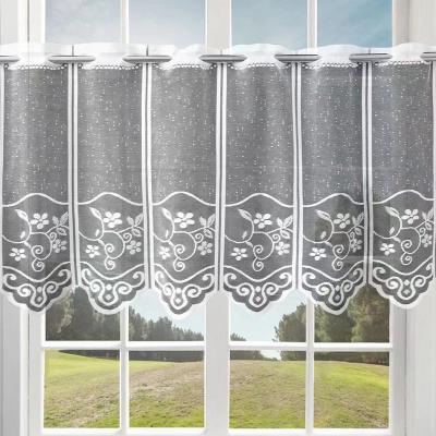 China Blackout Gray Sheer Lace Embroidered Kitchen Drapes Elegant Semi Window Curtains Kitchen Curtains Set For Home for sale