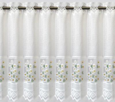 China Blackout Blackout Factory Wholesale White Embroidery Semi Curtain Lace Fabric Curtain Voile Decoration Window Curtains Floral Sheer Half Lace Cabinet for sale