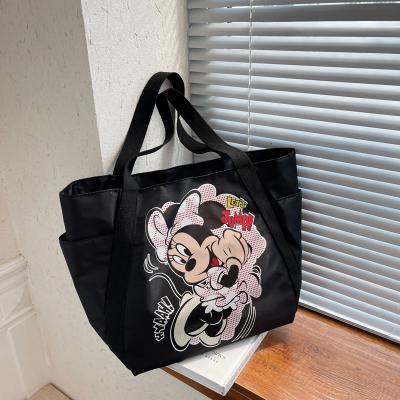 China 2022 new luxury designer large waterproof mickey mouse print purse handbag tote bag cartoon ladies black women travel mickey mouse handbag for sale