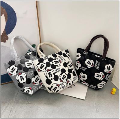 China 2022 Cheap High Quality Viable Women Waterproof Hot Sale Fashion Small Tote Bags Women Mickey Mouse Canvas Handbag for sale