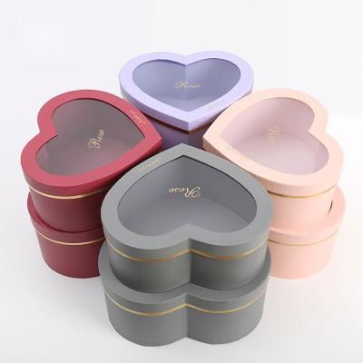 China 2022 Recyclable Black Pink Flower Chocolate Jewelry Candy Heart Shape Box Valentines Day Gift Box Valentines Day Package for sale