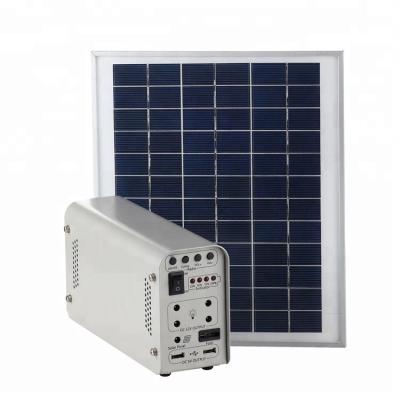 China FM radio function portable solar lighting 10w kit with lead acid battery solar home system for outdoor lighting for sale