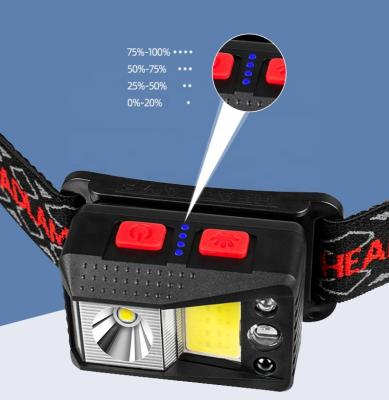 China Adjustable Tilt LED Rechargeable Headlamp For Adults Outdoor Led Head Lamps Flashlights Red Warning Light For Hunting/Running for sale