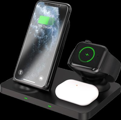 China Wireless Charger Coming 2021 Fast Wireless Charger Mobile Phone Watch New 3 In 1 Wireless Charging Station for sale