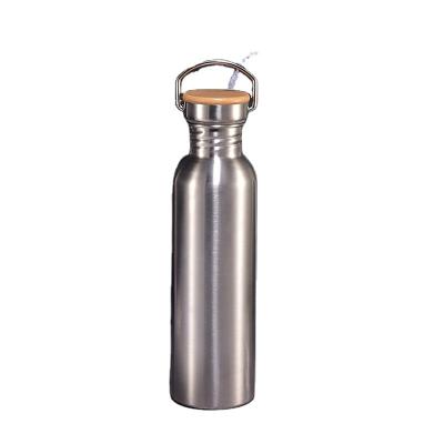 China Wholesale 1200ml Sustainable Stainless Steel Beverage Single Wall Water Bottle Custom Logo Sports Water Bottle With SS Steel Lid Bamboo Lid for sale