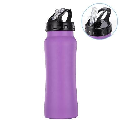 China 350ml/500ML/750ml Stainless Steel Sports Drink Sustainable Promotional Single Wall Water Bottle With Straw for sale