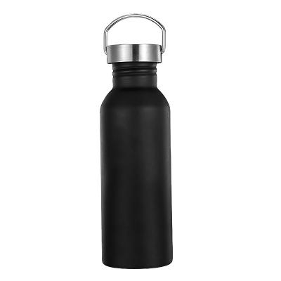 China Sustainable Stainless Steel Water Bottle 1000ml/1200ml Single Wall Insulated Sports Bottle Hot With Bamboo Lid For Outdoor Standard Mouth for sale