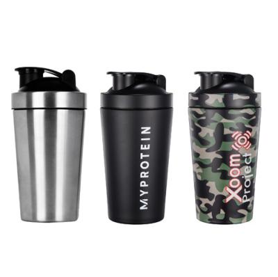 China Viable 500ml Vacuum Gym Water Bottle Protein Shaker Stainless Steel Fitness Gym Blender Mixer BPA Free Shaker For Gym for sale