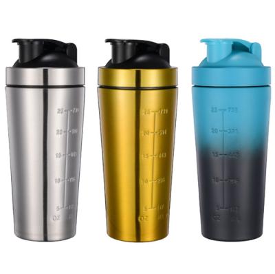 China Viable 739ML Stainless Steel Vacuum Insulated Protein Shake Cup Tumbler With Shaking Ball for sale