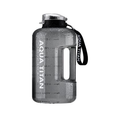 China New Design 1.5L Water Jug Protein Viable Motivator Shaker Bottle PETG Plastic Water Bottle For Fitness BPA FREE for sale