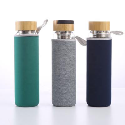 China 550 ml BPA Free Sustainable Glass Water Bottle Customized Unbreakable Glass Bottle for sale