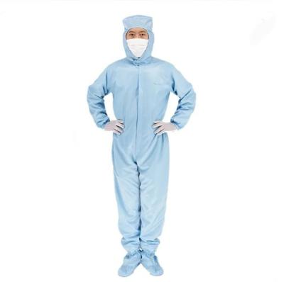 China Dust Free Coverall Suit For Medical Pharmacy Mushroom Mycology Cleanroom Supplies Anti Static Polyester for sale