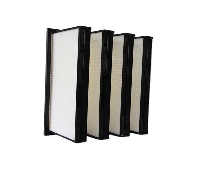 China High Efficiency Pleated HEPA H14 H13 V Bank Air Filter For Ventilation System Purifier for sale