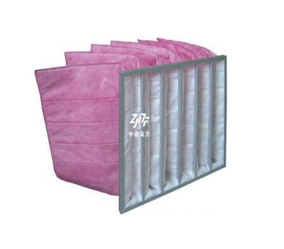 China Custom 6-Air Filter Bag Luchtfilters met lage weerstand Synthetische vezels Medium Custom Bag HVAC-systeem Te koop