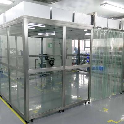 China H14 HEPA Soft Wall Cleanroom Booth Portable With Laminar Flow FFU Ceiling PVC Curtain for sale